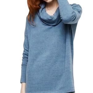 Lou & Grey cowl neck very soft teal sweater